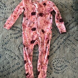 Posh Peanut Pink Floral Kids Footie